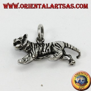 Anhänger aus Silber, dreidimensionaler Tiger