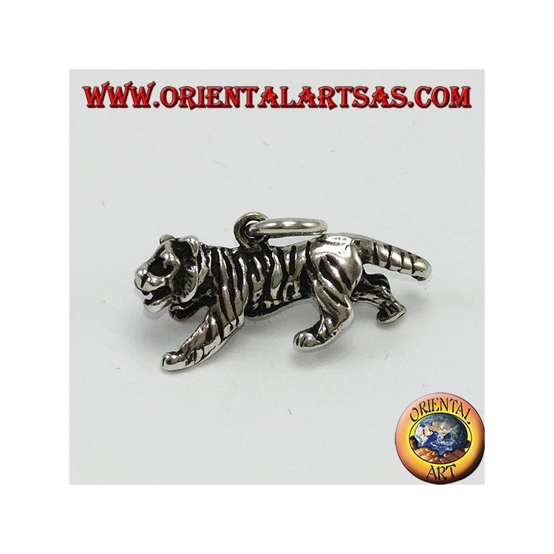 Pendentif en argent, tigre en trois dimensions
