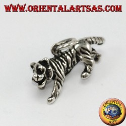 Pendant in silver, three-dimensional tiger