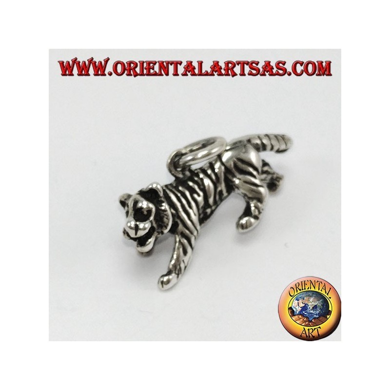 Pendentif en argent, tigre en trois dimensions