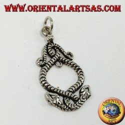 Colgante de plata, dos serpientes retorcidas