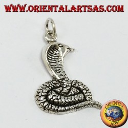 Pendentif en argent, cobra sortant de la langue