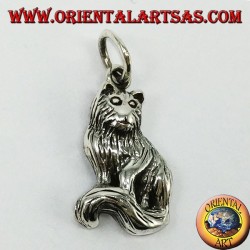 Pendentif en argent, chat persan
