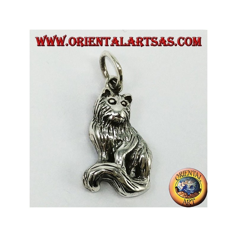 Pendentif en argent, chat persan