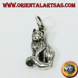 Pendentif en argent, chat persan