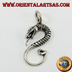 Ciondolo in Argento 925 Serpente/Pitone con Dettagli in Rilievo