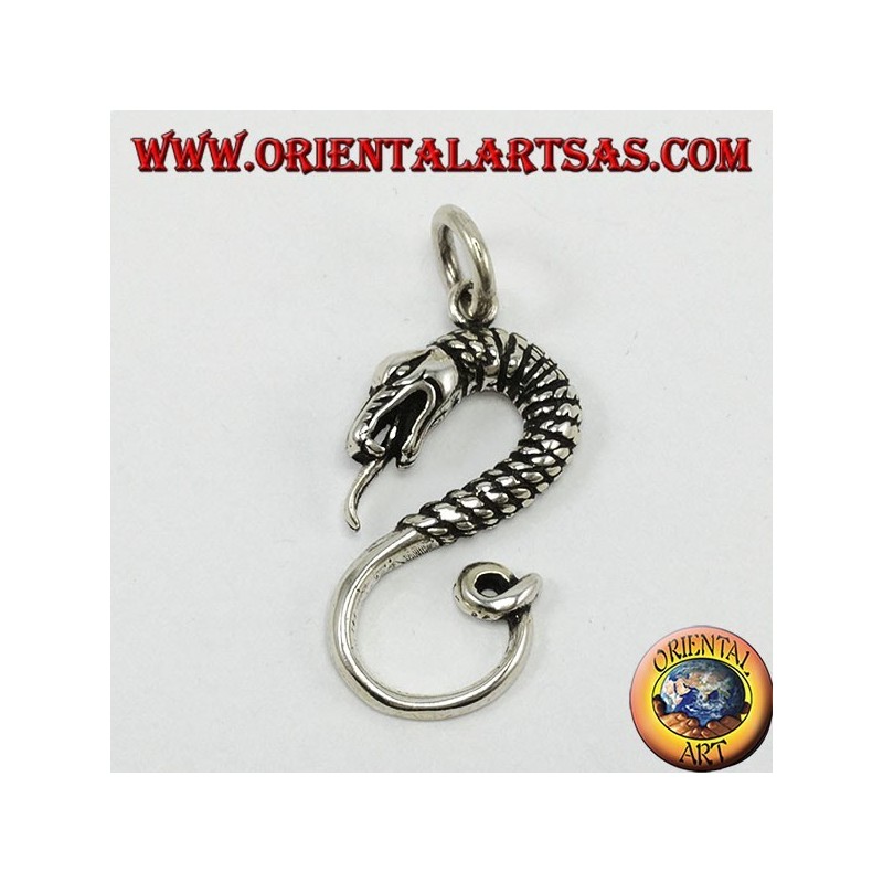 Python Snake Pendant Sterling Silver 925 - Symbol of Regeneration