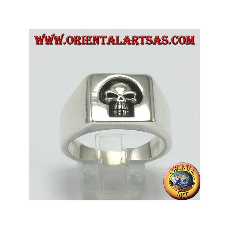 Silver ring seal, uncladed skull