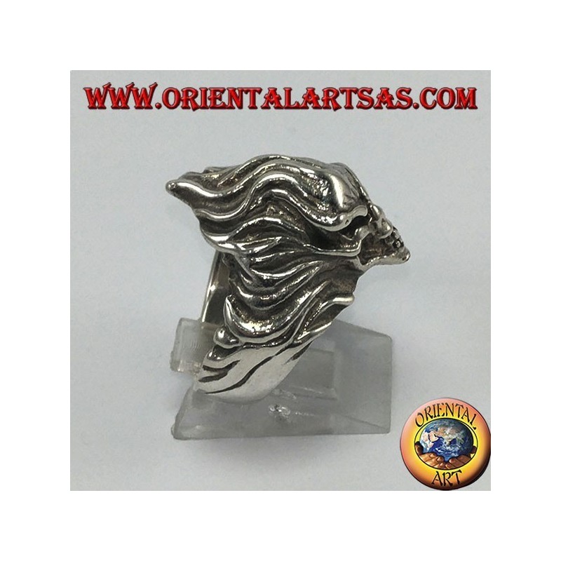 Bague en argent, crâne super rapide