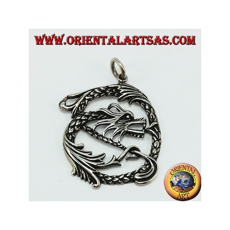 Infinity Dragon pendant silver