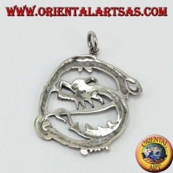 Infinity Dragon pendant silver