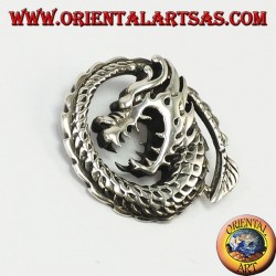 Silver spiral dragon pendant,