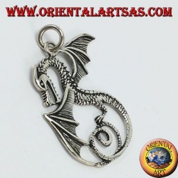 Colgante de plata, dragón con alas (grande)