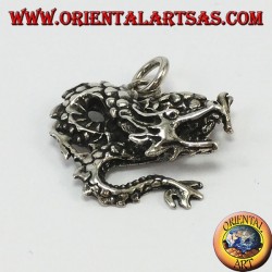 Colgante de plata, dragón retorcido