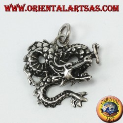 Pendentif en argent, dragon torsadé