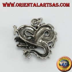 Pendentif en argent, dragon torsadé