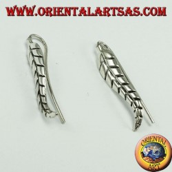 Silver earring Feather cover ear