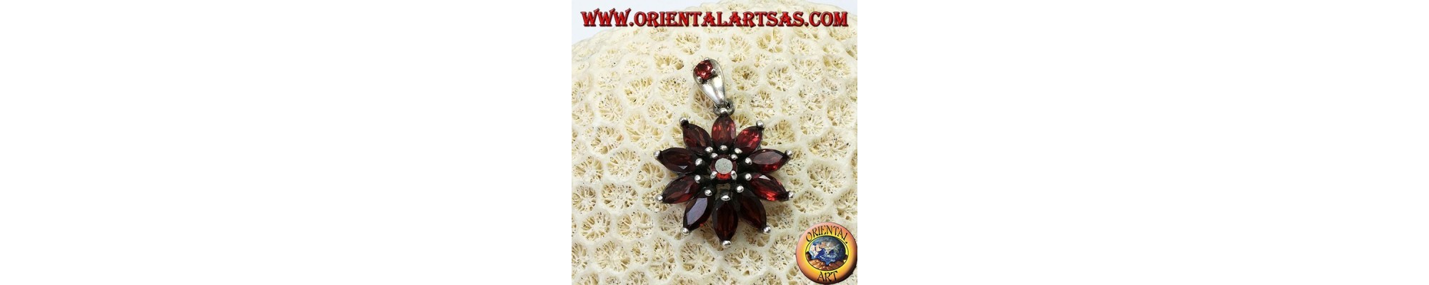 Silver Pendants with Garnet or Peridot | 925 Sterling Silver