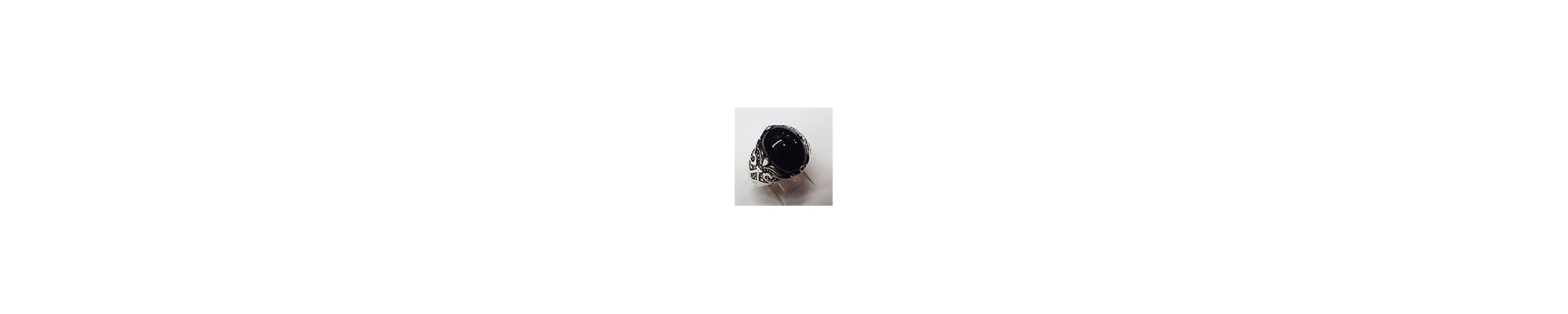 Anelli in Argento con Onice Nero Naturale | Artigianali