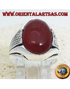 Rings in solid 925 ‰ silver with male and female Carnelian