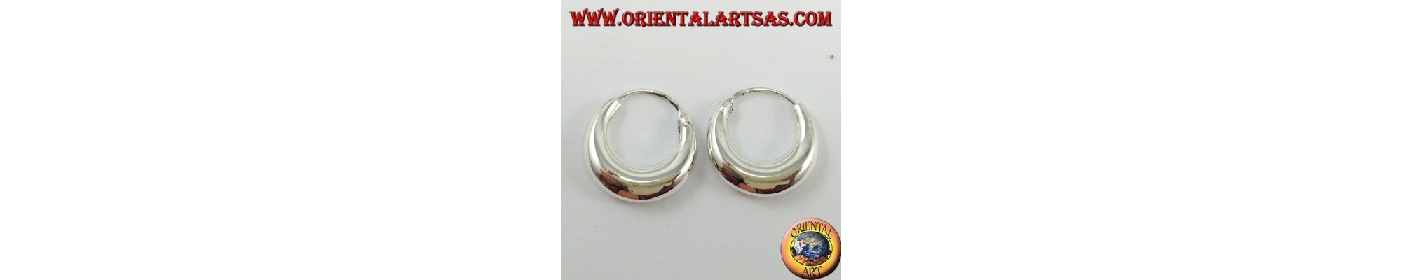 Boucles d'oreilles créoles lisses en argent 925 ‰