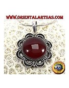 Silver pendants with Agate, Carnelian and Onyx