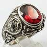 Silver Rings with Garnet and Peridot