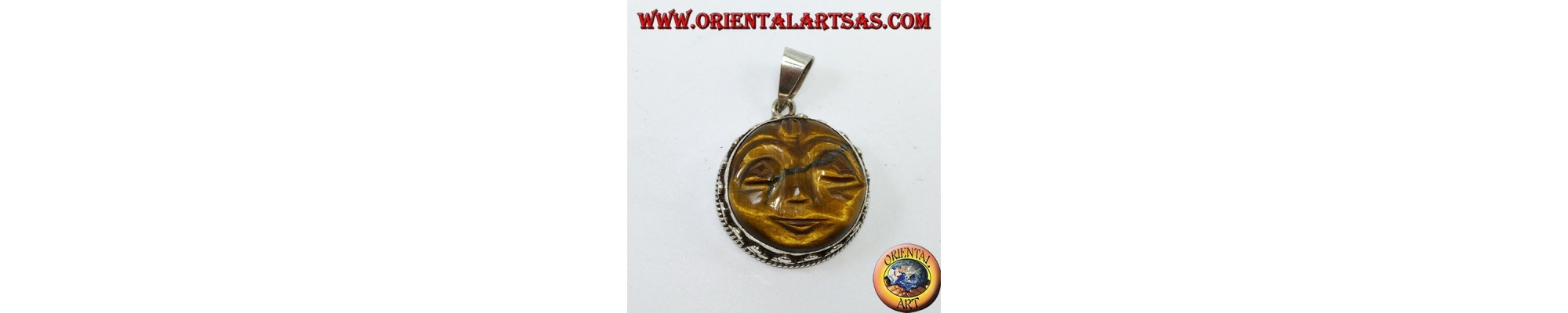 Pendentifs en Argent 925 avec Malachite, Oeil de Tigre et Quartz Rose