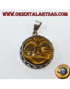 Pendentifs en Argent 925 avec Malachite, Oeil de Tigre et Quartz Rose