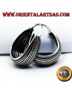 Hoop earrings worked in 925 ‰ silver