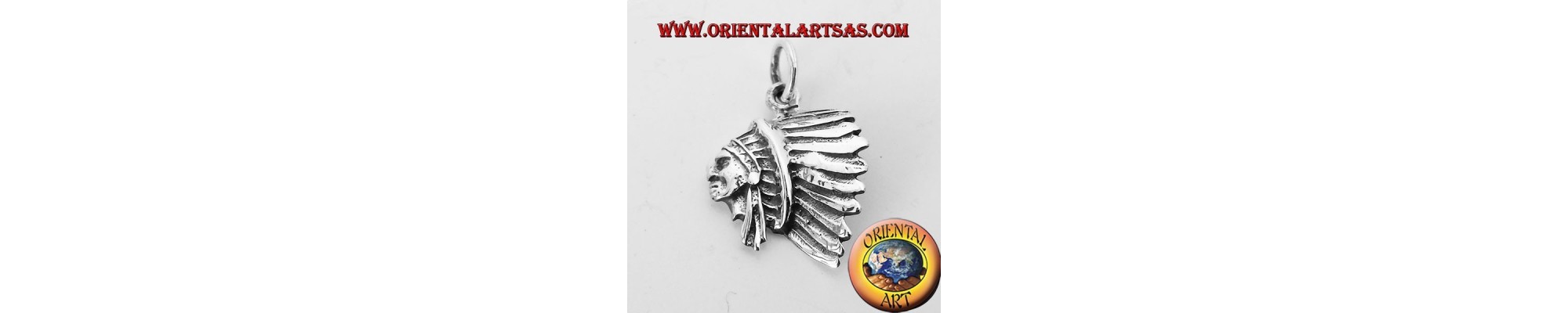 Pendants in 925 ‰ silver Native American Indians