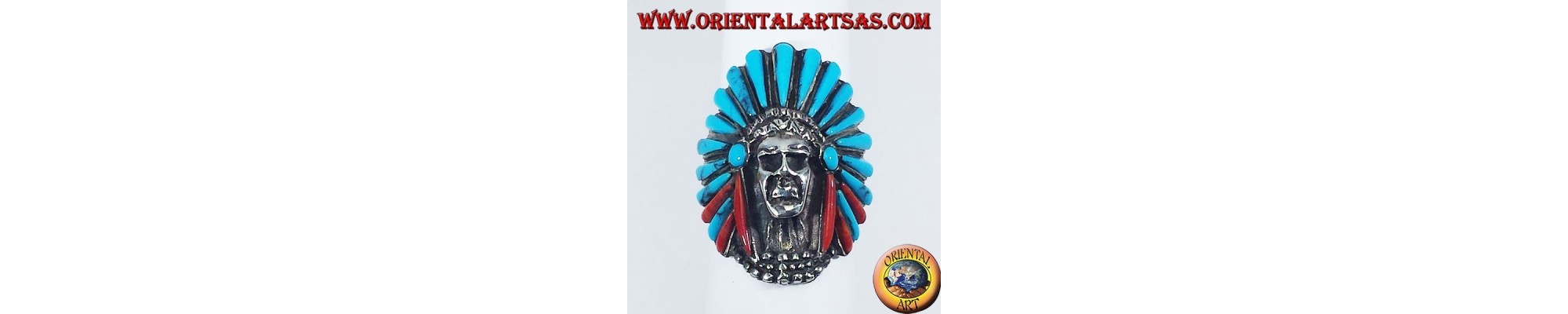 Native American Indian rings in 925 ‰ silver