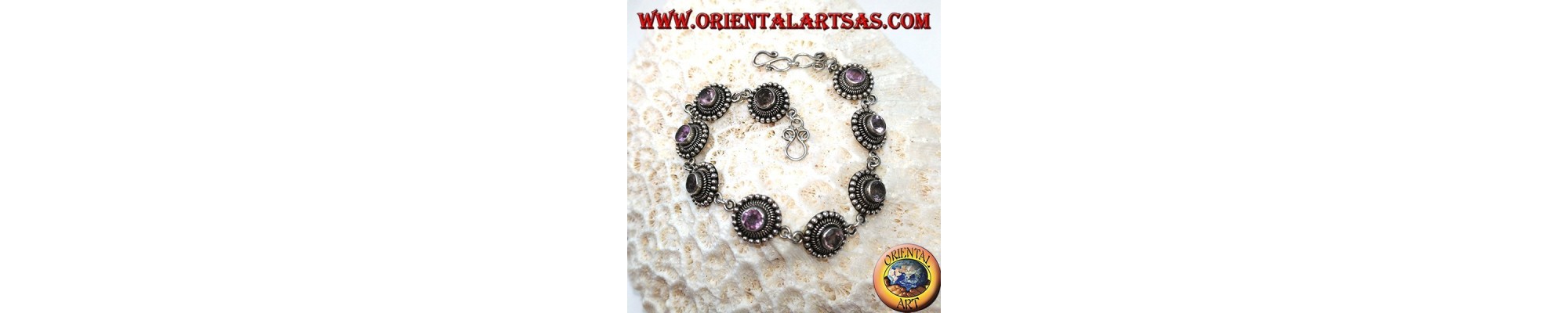 Bracelets en argent 925 ‰ avec pierres précieuses naturelles