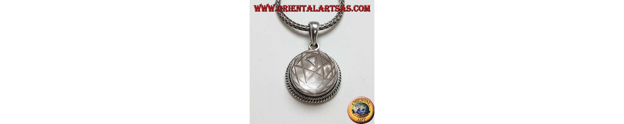 Colgantes en plata 925 ‰, con hermosos cristales de roca natural