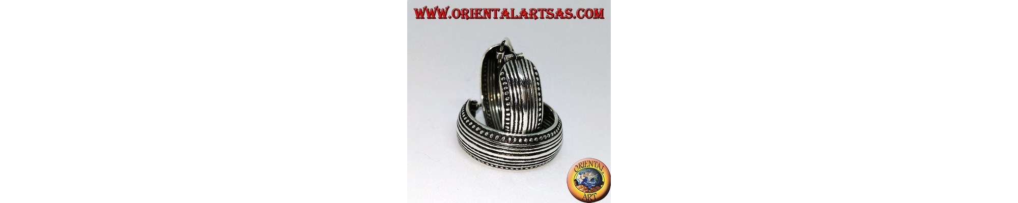 Boucles d'oreilles créoles larges en argent 925 ‰