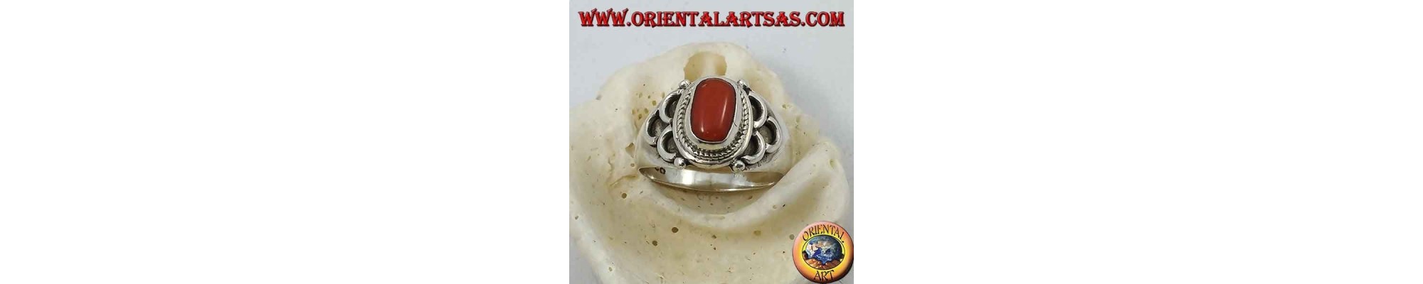 925er Silberringe mit natürlichem Korallen – Eleganz & Tradition