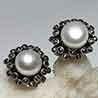 Boucles d'oreilles avec opale et perles