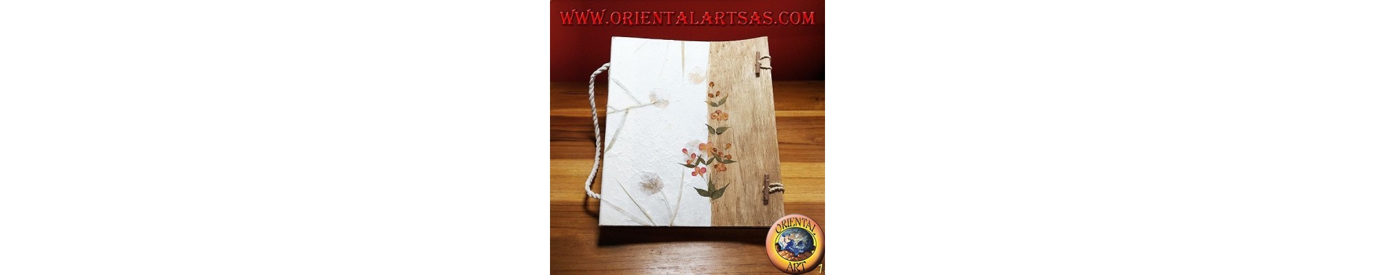 Álbumes de fotos y otros productos de papelería en papel artesanal