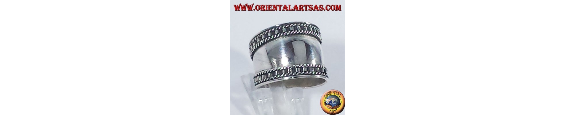 Anelli in argento 925 ‰ fascioni lavorati con altezza costante o crescente