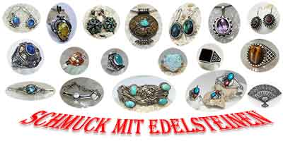 Silberschmuck mit Edelsteinen